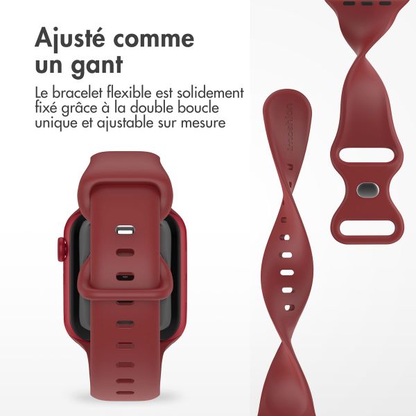 imoshion Bracelet en silicone⁺ Apple Watch Series 1 t/m 11 / SE / Ultra (44/45/46/49 mm) - Taille M/L - Wine