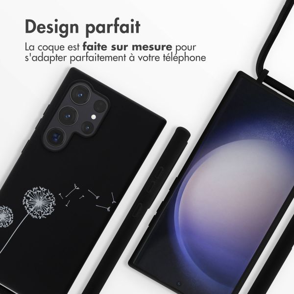 imoshion Coque design en silicone avec cordon Samsung Galaxy S24 Ultra - Dandelion Black