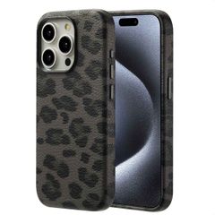 Selencia Coque Sabi imprimé panthère avec MagSafe Apple iPhone 15 Pro - Midnight Black