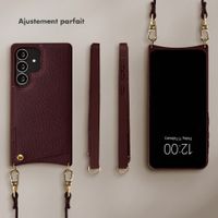Selencia Coque de télephone Nova avec cordon et porte-cartes Samsung Galaxy S25 Ultra - Bold Burgundy