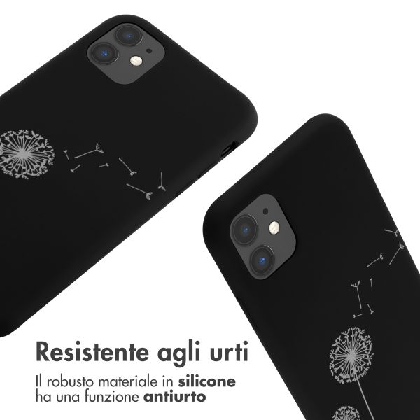 imoshion Coque design en silicone avec cordon Apple iPhone 11 - Dandelion Black
