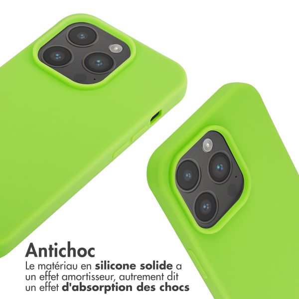 imoshion ﻿Coque en silicone avec cordon iPhone 14 Pro - Vert Fluo