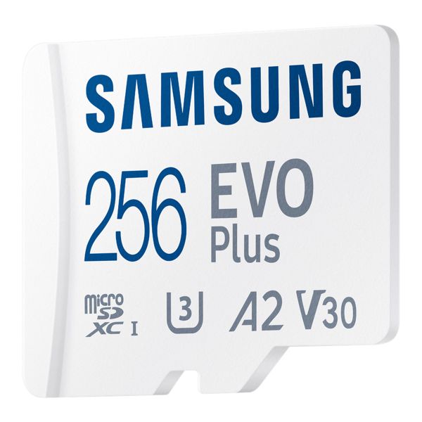 Samsung EVO Plus microSD 2024 - 265GB - Inclus un adaptateur SD - UHS-I/U3/Full HD/4K UHD