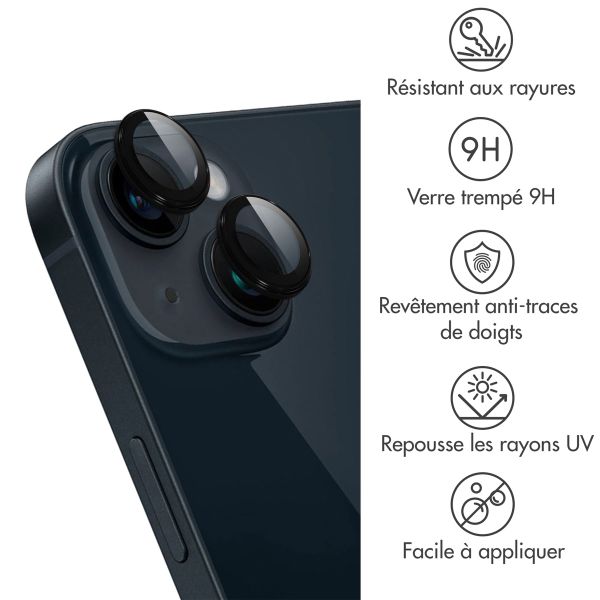 imoshion Lot de 2 protections d'objectif de caméra Apple iPhone 15 / 15 Plus - Noir