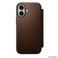 Nomad Étui de télephone portefeuille Modern Leather Folio Apple iPhone 17 - Marron
