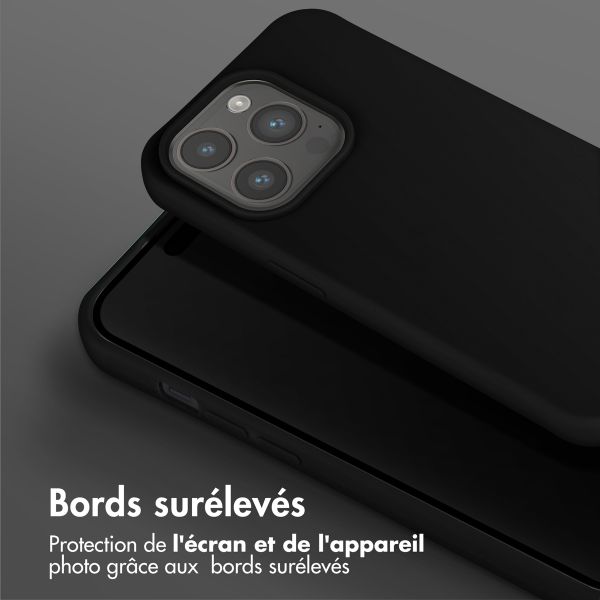 Selencia Coque silicone avec cordon amovible iPhone 15 Pro - Noir