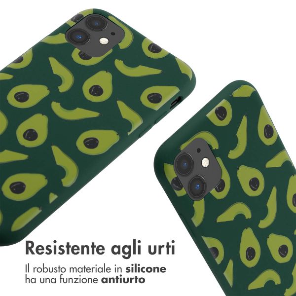 imoshion Coque design en silicone avec cordon Apple iPhone 11 - Avocado Green