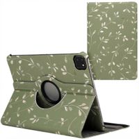 imoshion Coque tablette Design rotatif à 360° Apple iPad Pro 11 (2022 / 2021 / 2020 / 2018) - Green Flowers