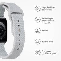 imoshion Bracelet en silicone tressé Apple Watch Series 1 à 10 / SE / Ultra (2) (44/45/46/49 mm) - Gris