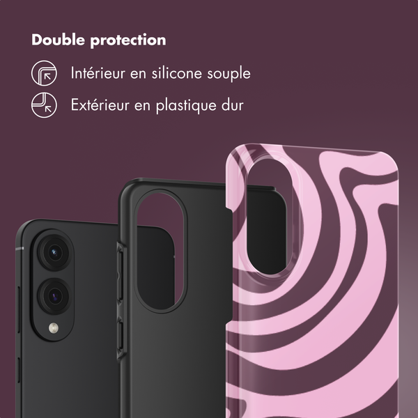 Selencia Coque arrière Vivid Samsung Galaxy S25 Edge - Wavy Swirl Pink Plum