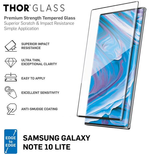 THOR Protection d'écran en verre trempé complète + Apply Frame Note 10 Lite