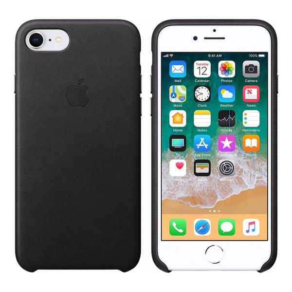 Apple Coque en cuir Apple iPhone SE (2022 / 2020) / 8 / 7 - Noir