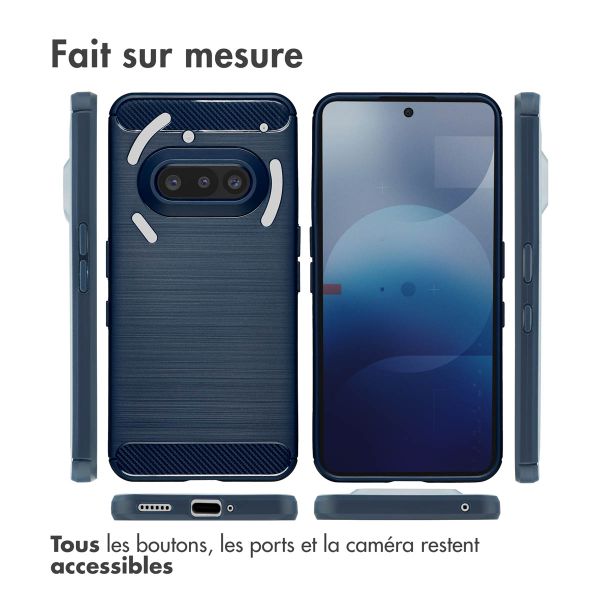 imoshion Coque Brushed Nothing Phone (3a) - Bleu foncé