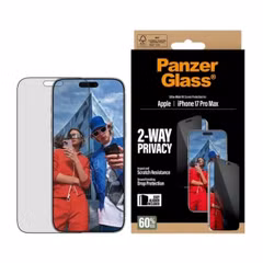 PanzerGlass Protection d'écran Privacy Ultra-Wide Fit Anti-bactérienne avec applicateur Apple iPhone 17 Pro Max