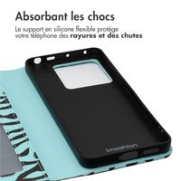 imoshion Étui de téléphone portefeuille Design Xiaomi Redmi Note 13 Pro (5G) / Poco X6 - Black Blue Stripes