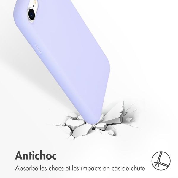 Accezz Coque Liquid Silicone Apple iPhone SE (2022 / 2020) / 8 / 7 - Violet