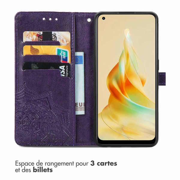 imoshion Etui de téléphone portefeuille Mandala Oppo Reno 8 T (4G) - Violet