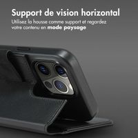 Accezz Étui de téléphone portefeuille en cuir 2-en-1 avec MagSafe Apple iPhone 14 Pro - Onyx Black