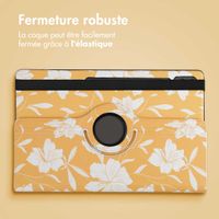 imoshion Coque tablette Design rotatif à 360° Samsung Galaxy Tab S10 Ultra / Tab S9 Ultra - Yellow Flowers