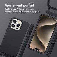 imoshion Coque arrière Color avec cordon amovible et MagSafe Apple iPhone 15 Pro - Noir