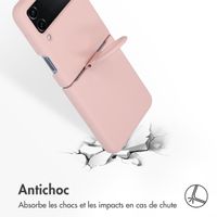 Accezz Coque Liquid Silicone Samsung Galaxy Z Flip 4 - Rose