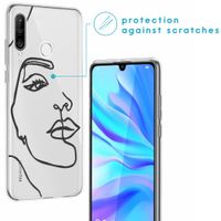 imoshion Coque Design Huawei P30 Lite - Visage abstrait - Noir