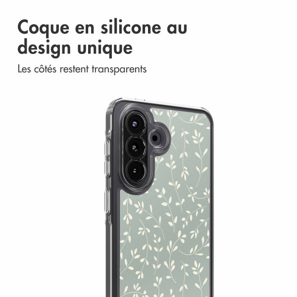 imoshion Coque Design Samsung Galaxy A57 (5G) - Smoke Green Flowers