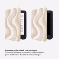 Selencia Étui de liseuse portefeuille Vivid Kobo Clara Colour / Clara BW - Desert Waves Beige