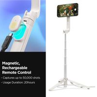 Spigen Trépied Selfie Stick MagSafe - avec télécommande - Universel - 74CM - Dune Beige