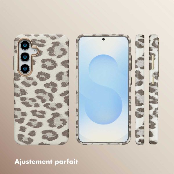 Selencia Coque Sabi imprimé panthère avec MagSafe Samsung Galaxy S25 - Soft Ivory
