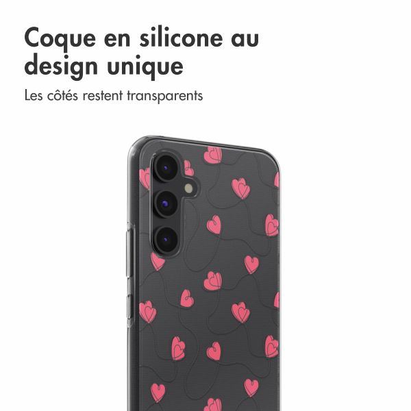 imoshion Coque design pour Samsung Galaxy A54 - Dusty Rose Connected Hearts