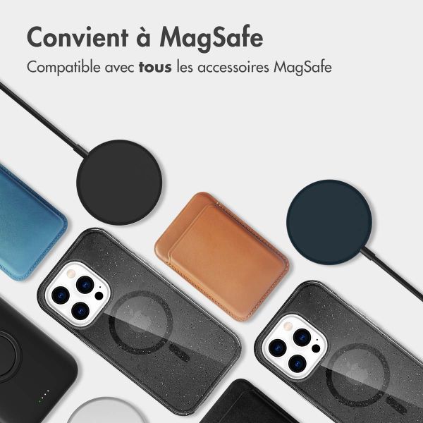 imoshion Coque Pailletée avec MagSafe Apple iPhone 13 Pro - Glitter Noir