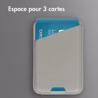Accezz Porte-cartes en cuir magnétique - Compatible avec Apple Find My - Light Grey