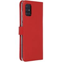 Selencia Étui portefeuille en cuir véritable Samsung Galaxy A51 - Rouge