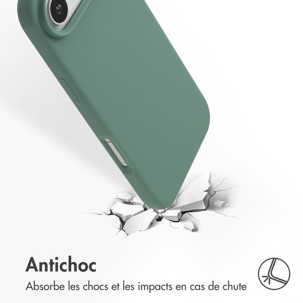 Accezz Coque Liquid Silicone avec MagSafe Apple iPhone Air - Vert foncé