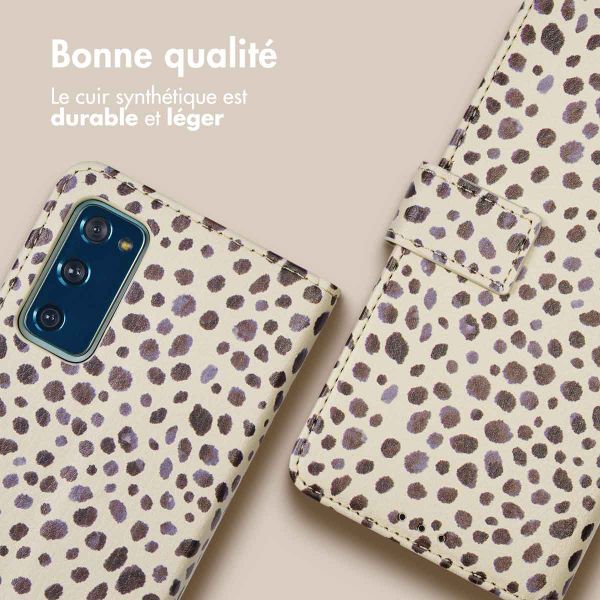 imoshion Étui de télephone portefeuille Design Samsung Galaxy S20 FE - Black And White Dots