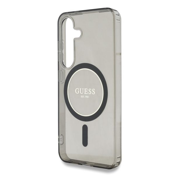 Guess Coque MagSafe IML Glitter Gradient Samsung Galaxy S25 - Noir
