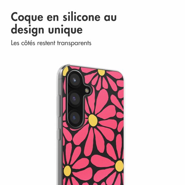 imoshion Coque design pour Samsung Galaxy S25 - Dusty Rose Flowers Connect