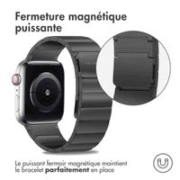 Selencia Bracelet magnétique en acier Apple Watch Series 1 á 9 / SE (38/40/41 mm) | Series 10 / 11 (42 mm) - Noir