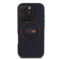 Red Bull Racing Coque en cuir PU maillé MagSafe Apple iPhone 16 Pro - Navy