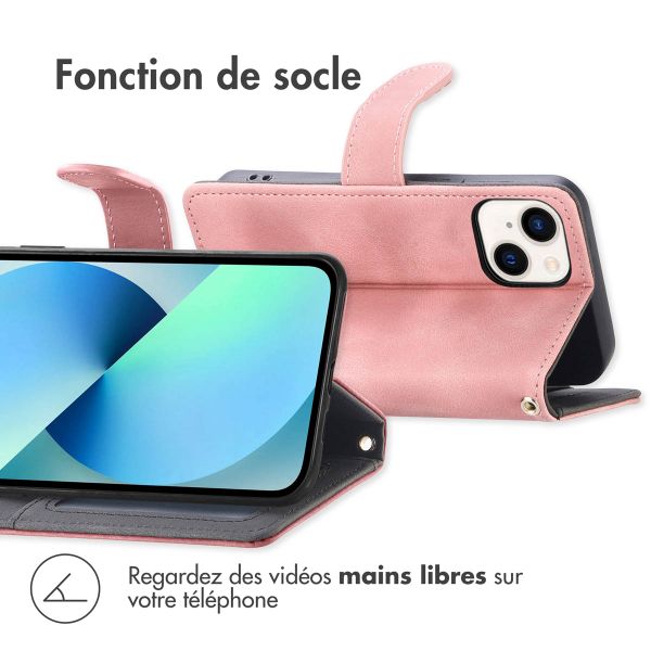 imoshion Etui de téléphone portefeuille avec cordon iPhone 13 - Rose