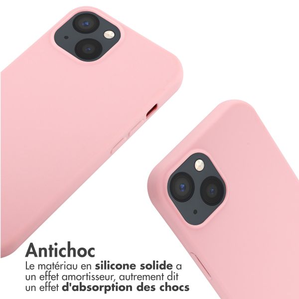 imoshion Coque en silicone avec cordon Apple iPhone 13 - Rose