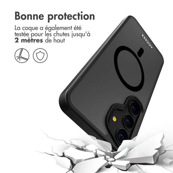 Accezz Coque Givrée Robuste avec MagSafe Samsung Galaxy S24 Plus - Noir