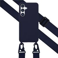 Selencia Coque silicone avec cordon amovible Samsung Galaxy S25 Plus - Bleu foncé