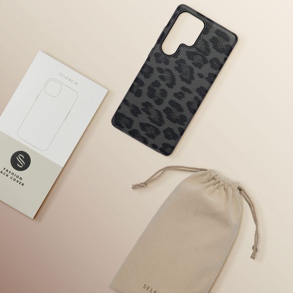 Selencia Coque Sabi imprimé panthère avec MagSafe Samsung Galaxy S25 Ultra - Midnight Black