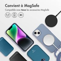 imoshion Coque arrière Color avec cordon amovible et MagSafe Apple iPhone 14 - Ash Blue