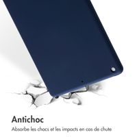 Accezz Coque Liquid Silicone Apple iPad 9 (2021) 10.2 pouces / iPad 8 (2020) 10.2 pouces / iPad 7 (2019) 10.2 pouces - Bleu foncé