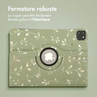 imoshion Coque tablette Design rotatif à 360° Apple iPad Pro 11 (2025) M5 / (2024) M4 - Green Flowers