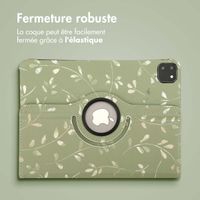 imoshion Coque tablette Design rotatif à 360° iPad Pro 11 (2024) M4 - Green Flowers