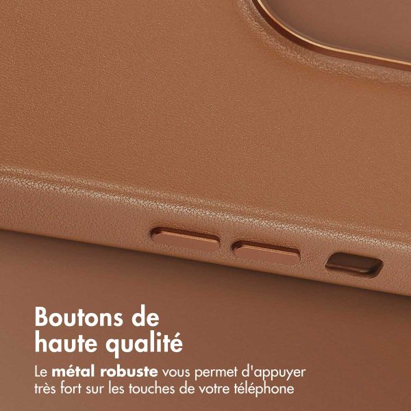 Accezz Coque arrière en cuir avec MagSafe Apple iPhone 14 Pro Max - Sienna Brown